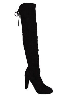 Steve Madden Women's Gorgeous Fabric Almond Toe Over Knee Boots Size 8.5, Black